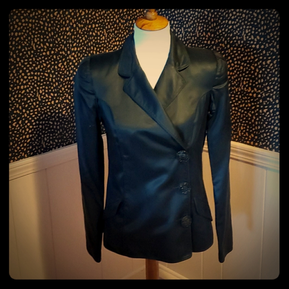 Black Olivier Theyskens Satin Jacket